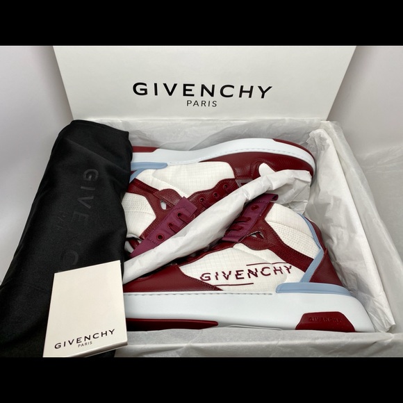 Givenchy Paris Logo Mesh Leather Off-White Street High-Top Fashion Sneakers NWT - Picture 11 of 14